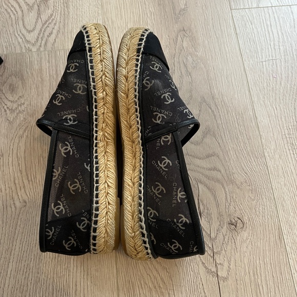 Chanel Black Mesh CC Logo Espadrilles Sz. EU 38 - Picture 8 of 9